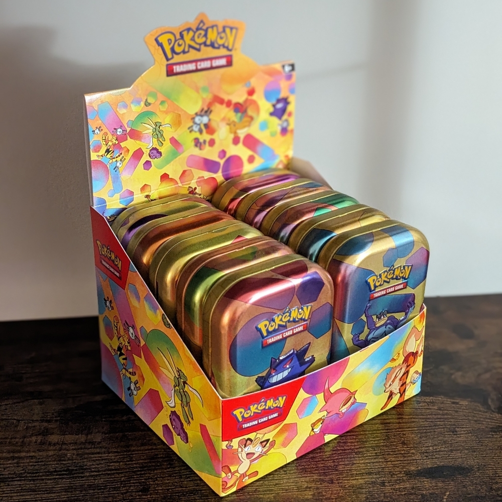 *NO PACKS*  Pokemon 151 Mini Tins Set - Tin, Coin, Art Card and Display Box